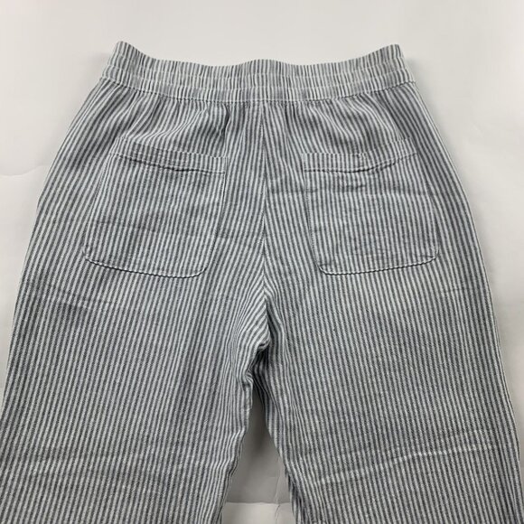 Old Navy Light Gray Striped Linen Blend High Rise Straight Leg Lounge Pant M - Picture 6 of 7